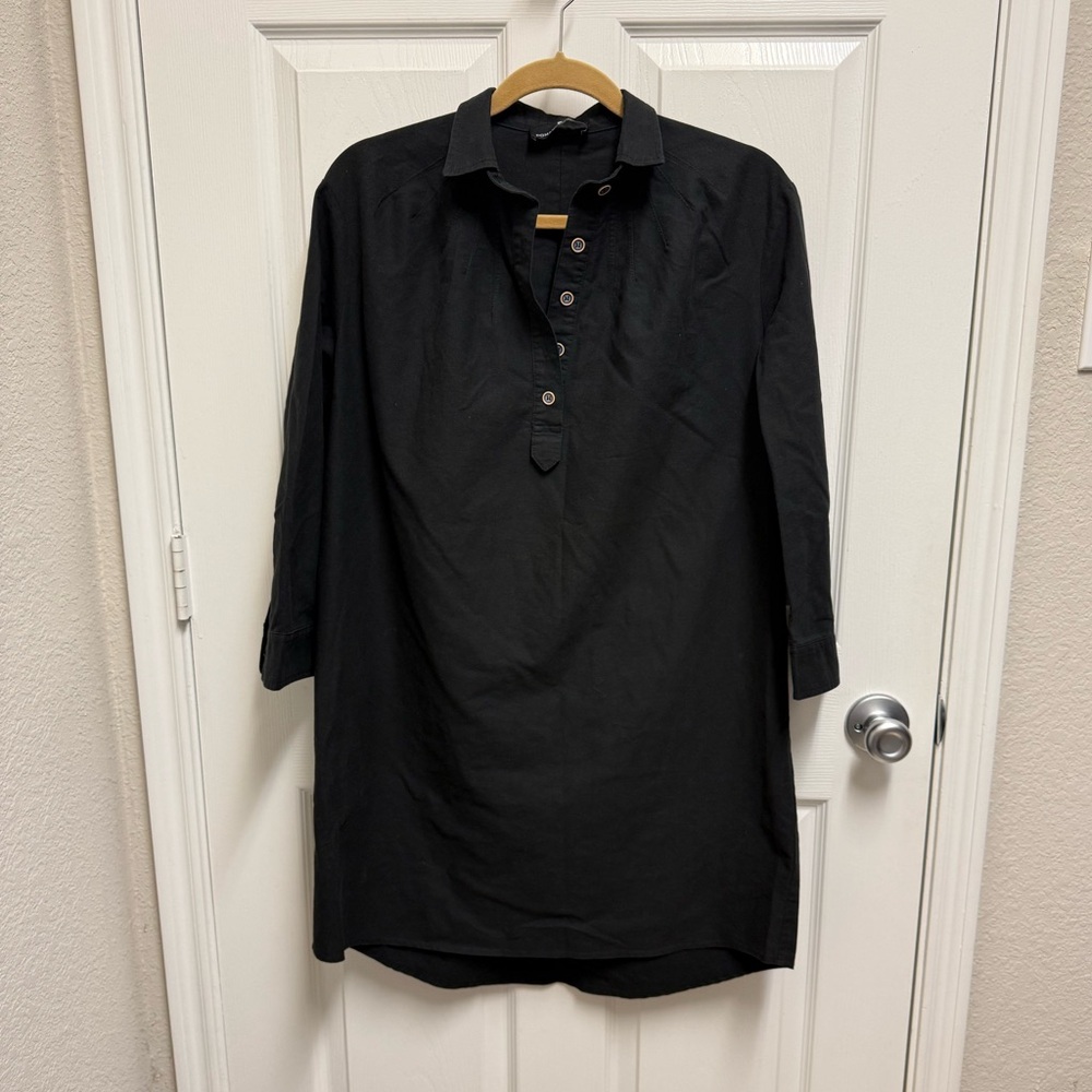 Pomander Place Black Popover Longsleeve Dress